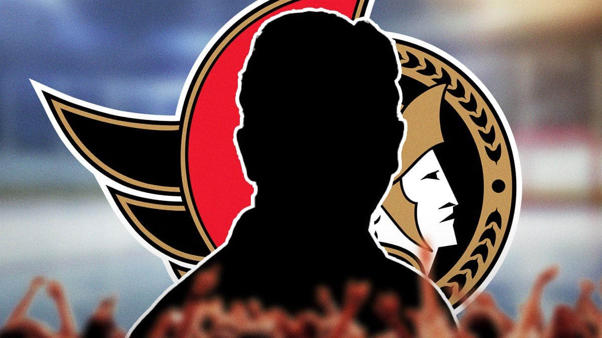 Photo: Silhouette of head coach Travis Green, Ottawa Senators logo