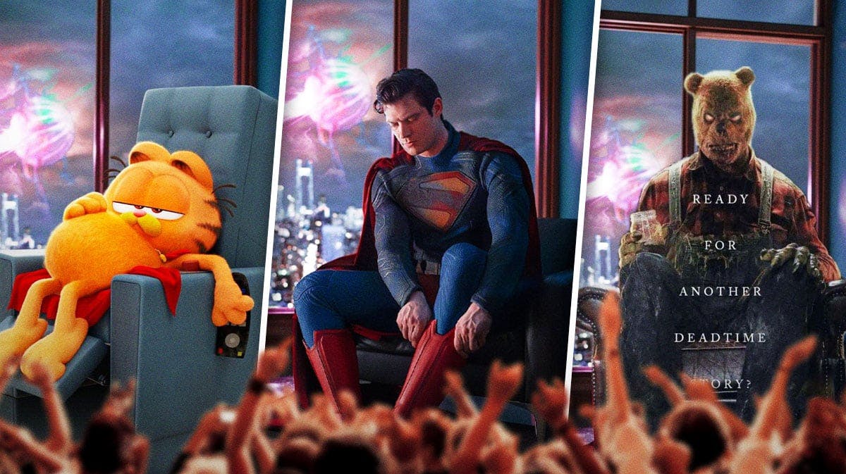The new picture released from Superman, along with parodies of the image with Garfield and Winnie the Pooh from the horror movie Blood and Honey