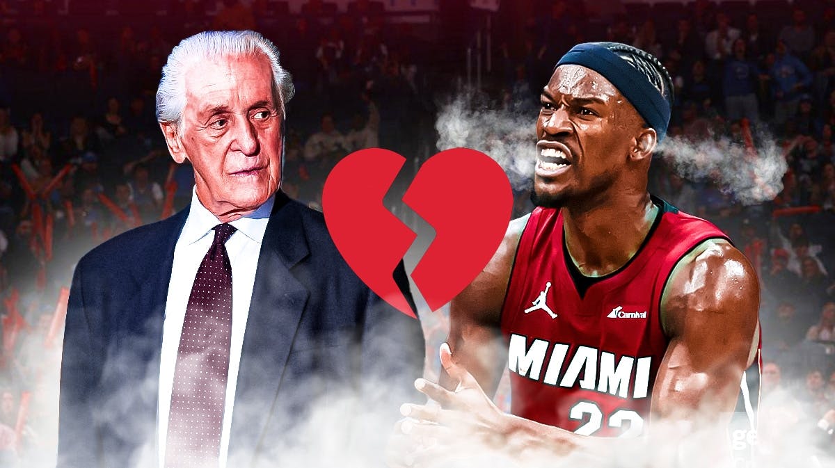 Heat's JImmy Butler and Pat Riley with a broken heart