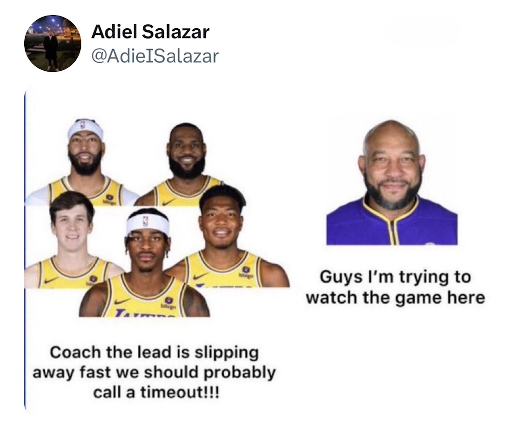 This is probably how he was during the Lakers vs Nuggets series 😂