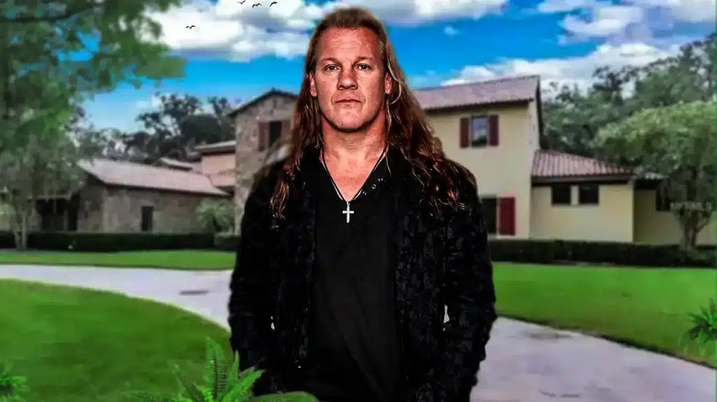 Chris Jericho in front of his mansion in Florida.