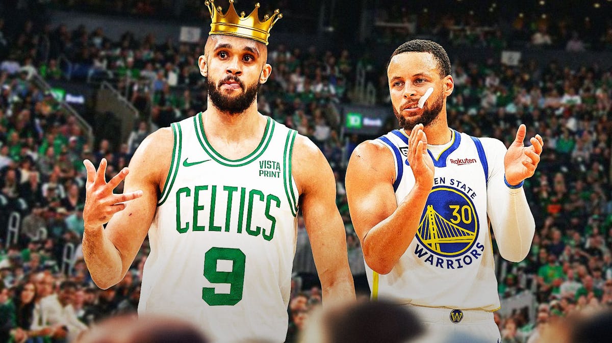 Celtics Derrick White and Stephen Curry amid NBA Playoffs win over Cavaliers