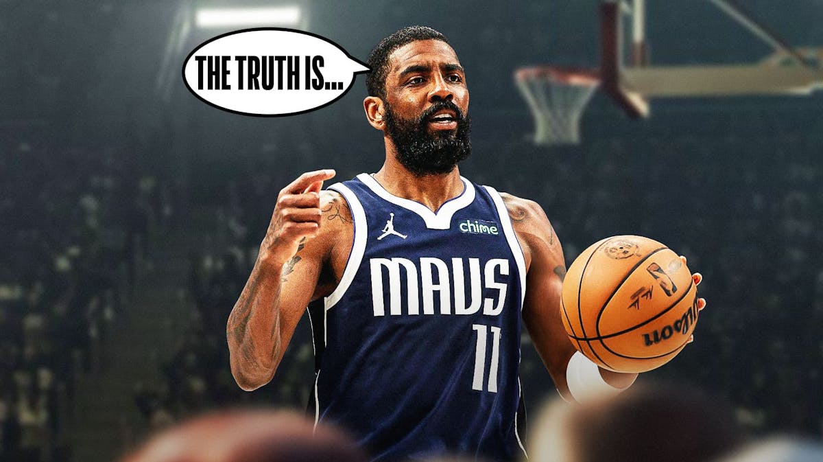 Mavericks' Kyrie Irving looking serious and saying the following: The truth is...