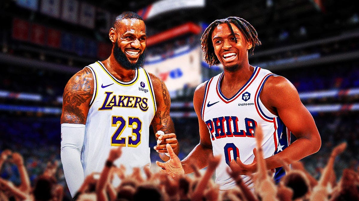 Lakers' LeBron James and 76ers' Tyrese Maxey