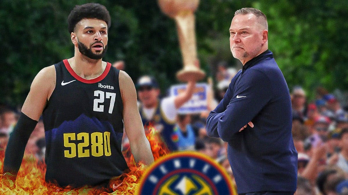 Thumbnail: Jamal Murray on fire, Michael Malone looking at him happily.
