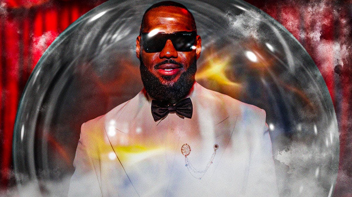 LeBron James inside of a crystal ball