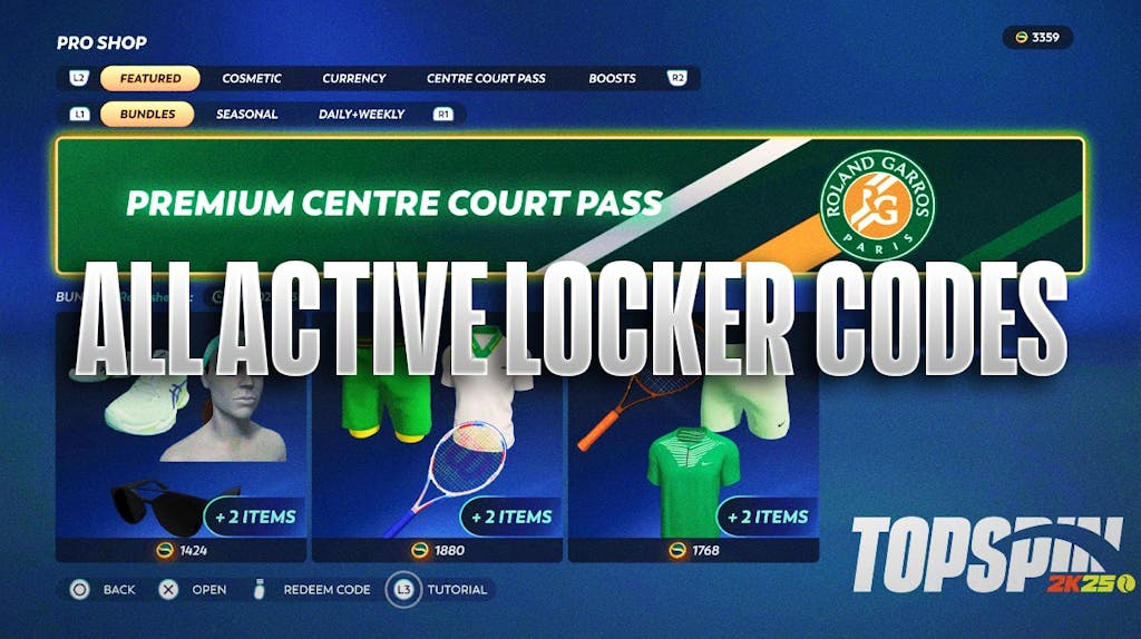 TopSpin 2K25 Locker Codes - All Active Locker Codes