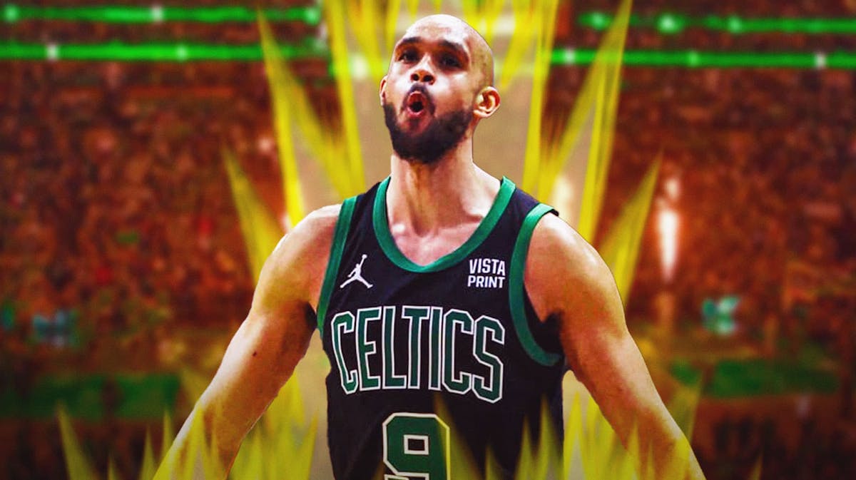 Derrick White (Celtics) looking hyped and with supersaiyan glow