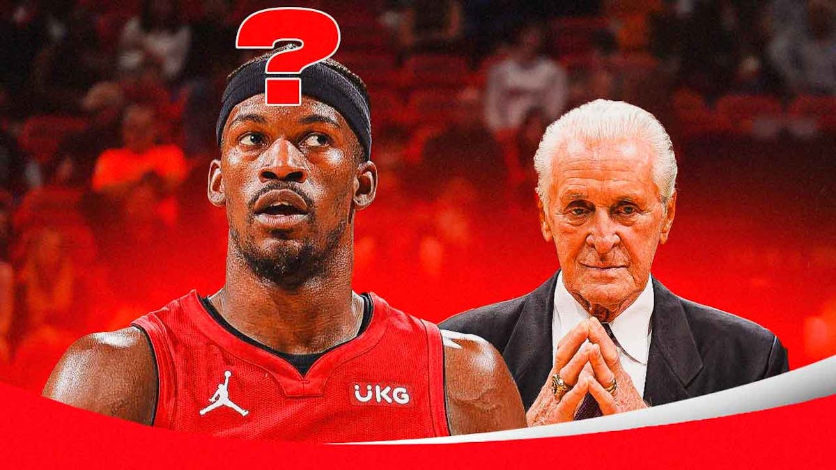 Pat Riley with Jimmy Butler after Heat NBA Playoffs loss to Celtics