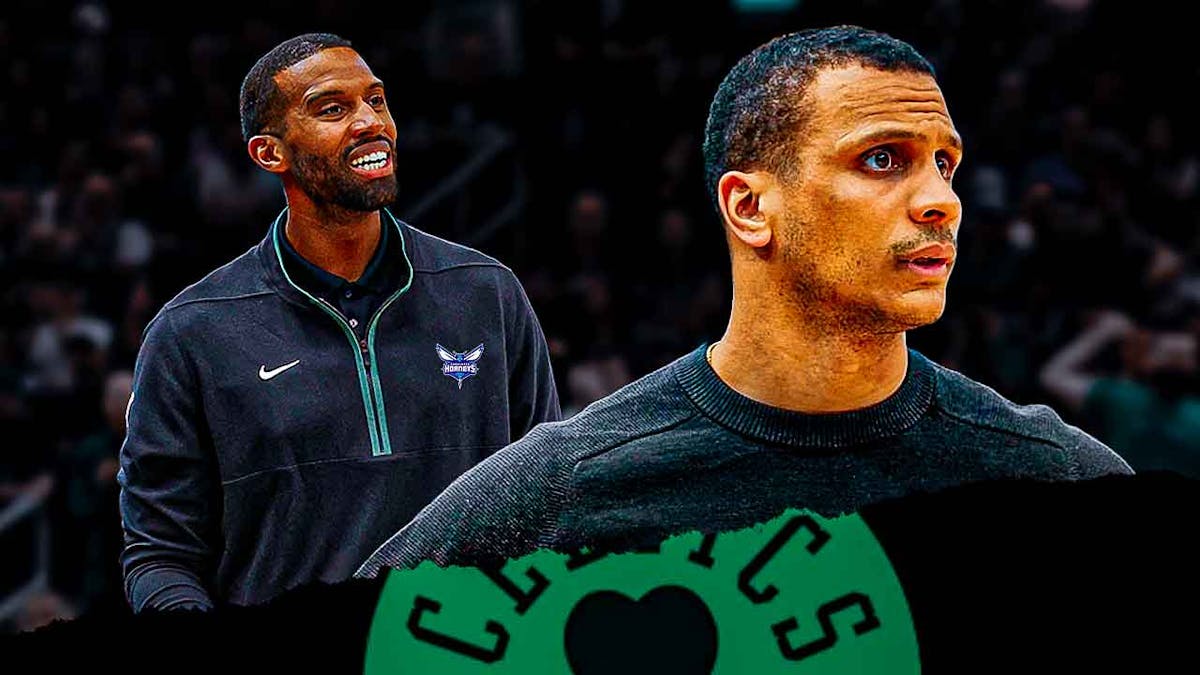 Celtics Joe Mazzulla next to Hornets Charles Lee