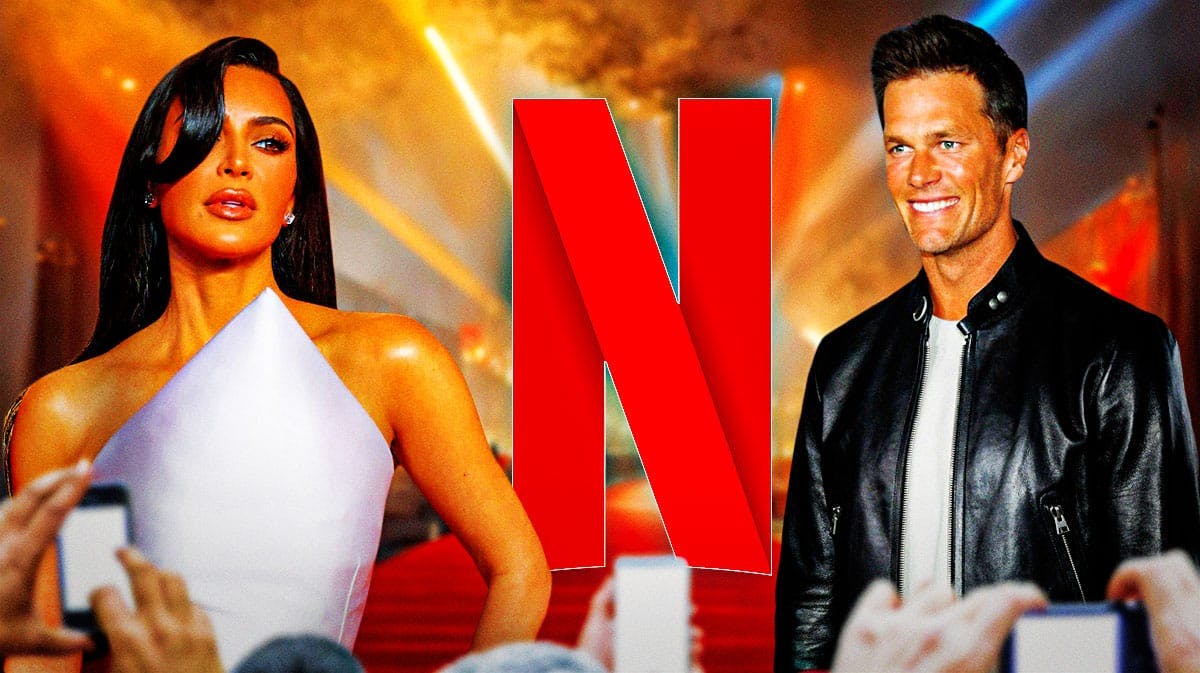 Kim Kardashian, Tom Brady and the Netflix logo